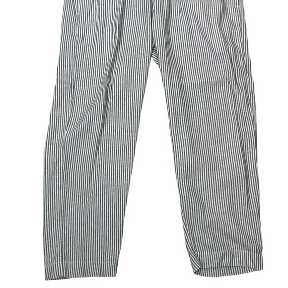 Old Navy Maternity Full-Panel Striped Linen-Blend Tailored Straight Pants Large - Picture 7 of 9